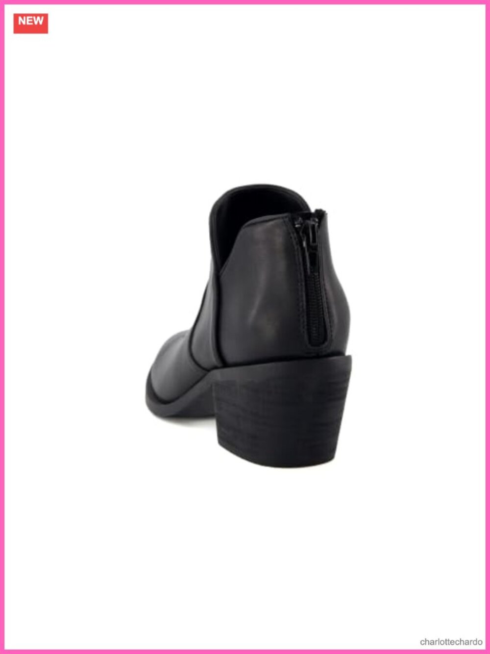 Women's Western Ankle Boots, Faux Leather Cowboy Boots with Pointed Toe, Low - Picture 5 of 6